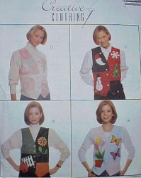 7892 MCC BUTTON HOLIDAY LINE VESTS, APPLIQUES PATTERN 16,18